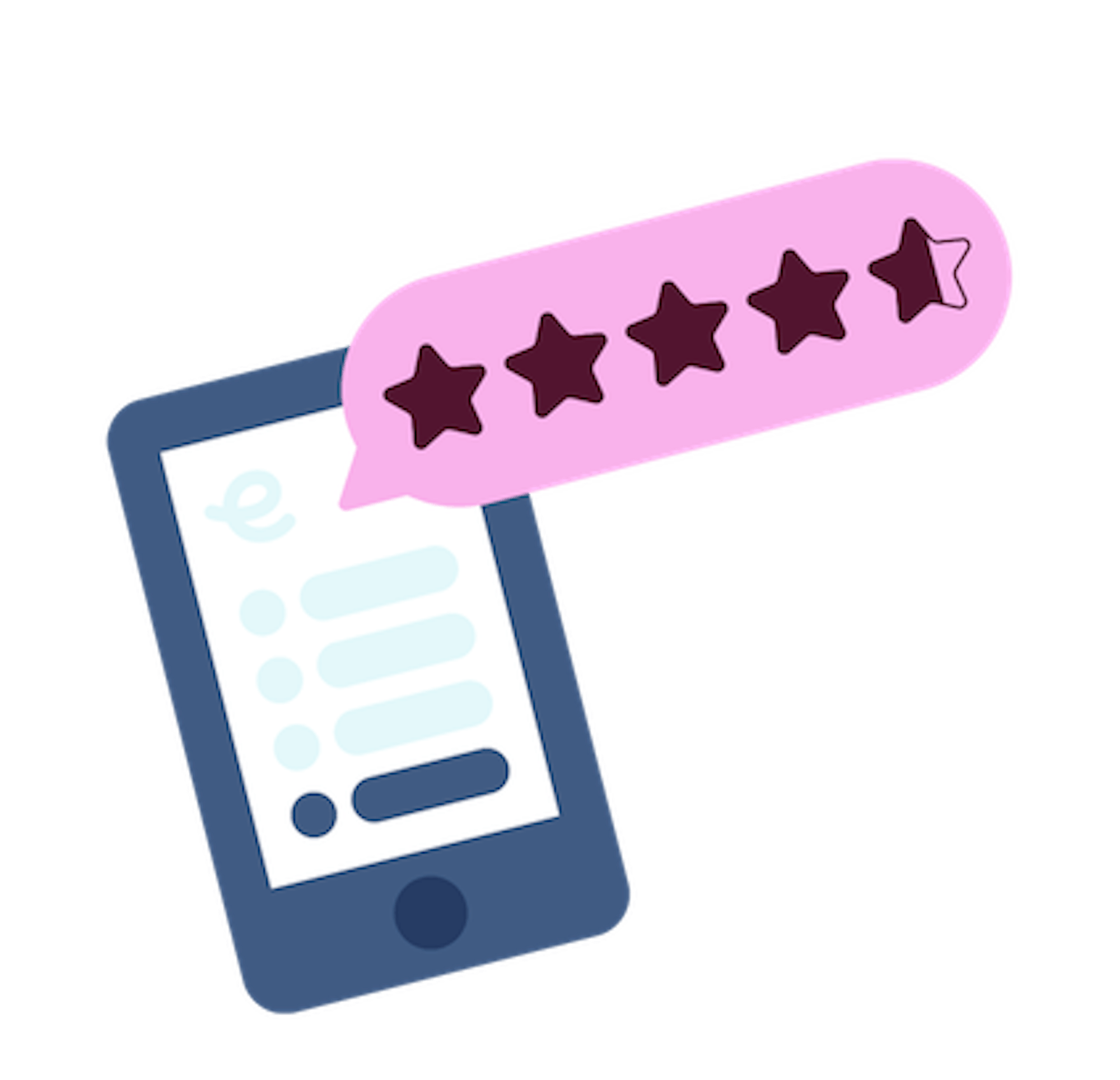 Illustration af app-kundeanmeldelser